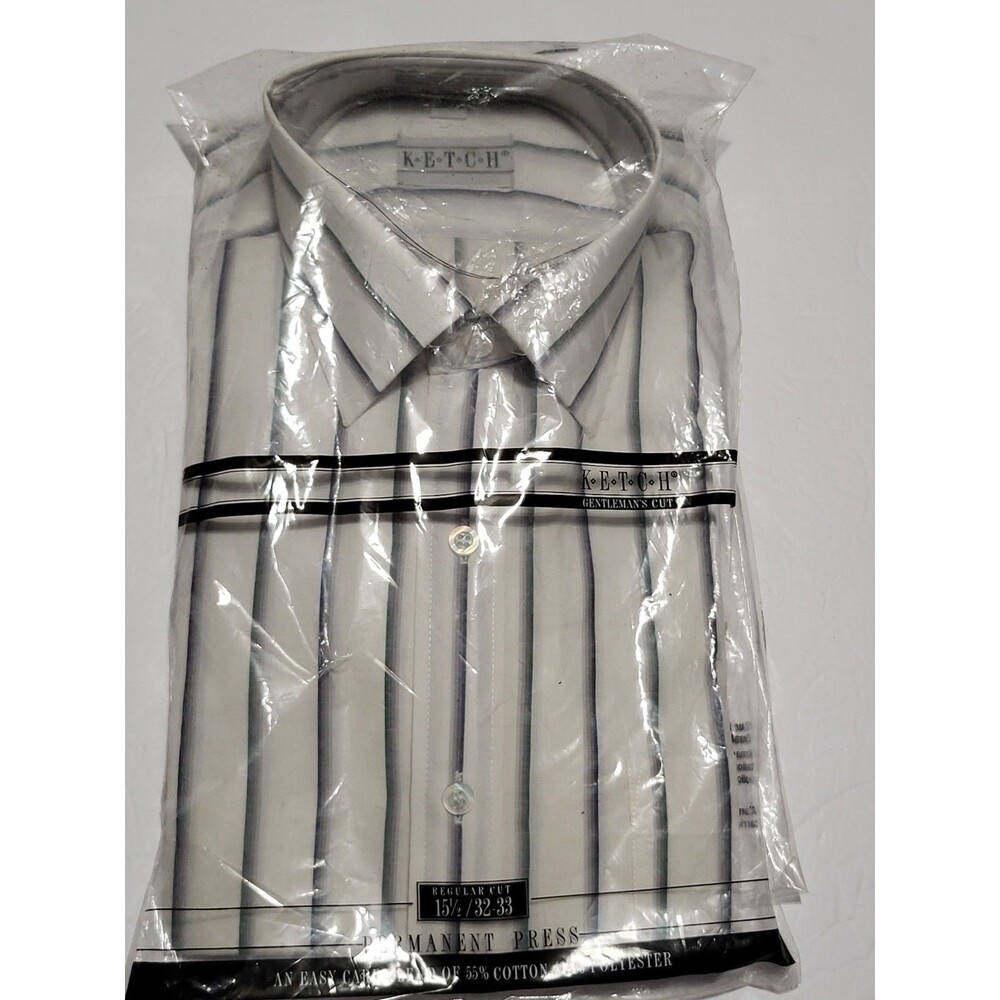 VTG Ketch Shirt Men's 15 1/2 , 32-33 button Up Long Sleeve Shirt  NIP Gentleman